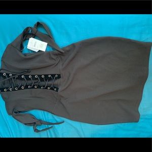 Black off the shoulder mini dress